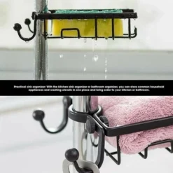 Porte-éponge Pour évier De Cuisine, Panier De Rangement Pour Porte-éponge, Porte-éponge Sans Perceuse, Porte-éponge Pour Robinet De Cuisine, Rangement Pour évier De Cuisine En Acier Inoxydable, Rangem -Promos Gout Cuisine Boutique 91329141 5