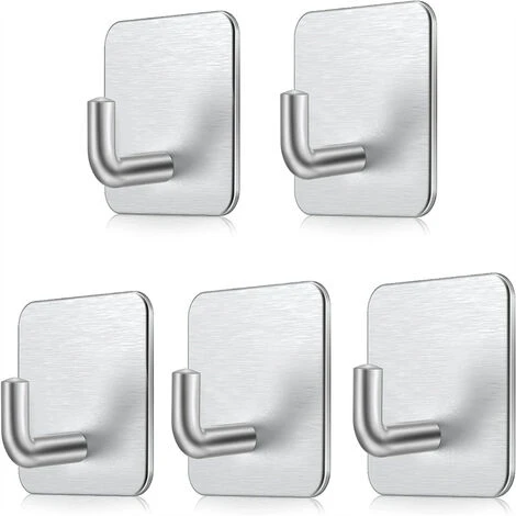 5 Pièces Crochet Adhesif Argent Crochet Mural En Acier Inoxydable Antirouille, Résistant à L'huile Et étanche Sans Perçage Porte Serviette Ventouse 1 5 Pièces Crochet Adhesif Argent Crochet Mural En Acier Inoxydable Antirouille, Résistant à L'huile Et étanche Sans Perçage Porte Serviette Ventouse