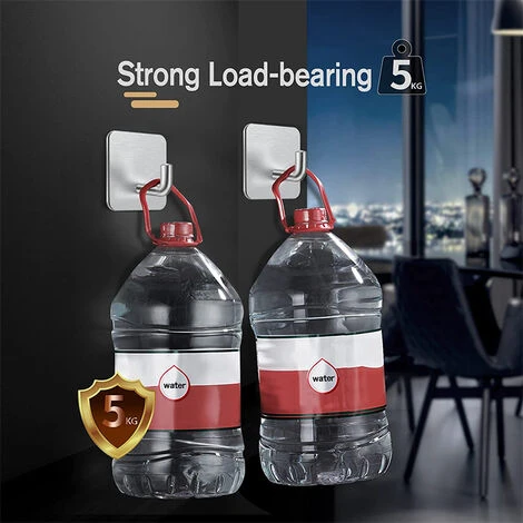 5 Pièces Crochet Adhesif Argent Crochet Mural En Acier Inoxydable Antirouille, Résistant à L'huile Et étanche Sans Perçage Porte Serviette Ventouse 2 5 Pièces Crochet Adhesif Argent Crochet Mural En Acier Inoxydable Antirouille, Résistant à L'huile Et étanche Sans Perçage Porte Serviette Ventouse – Image 2