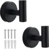 Set De 2 Crochets Noirs Pour Serviettes, Peignoirs, Chapeaux, Salle De Bain 304 Crochets Muraux
