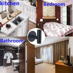 Set De 2 Crochets Noirs Pour Serviettes, Peignoirs, Chapeaux, Salle De Bain 304 Crochets Muraux 9 Set De 2 Crochets Noirs Pour Serviettes, Peignoirs, Chapeaux, Salle De Bain 304 Crochets Muraux -Promos Gout Cuisine Boutique 91370292 5