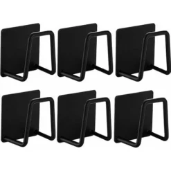 6 Pcs Porte éponge En Acier Inoxydable Support Eponge Support éponge Cuisine Auto-Adhésif,Support Eponge Evier Cuisine,Couvercle,Support De Planche à Découper Pour L'organisation De La Cuisine (Noir)