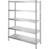 VEVOR Etagere De Cuisine Professionnelle Inox 5 Tablettes 122x47x183 Cm 750kg