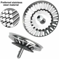 Bouchon évier Cuisine, Filtre à évier De Cuisine En Acier Inoxydable, Bouchon De Panier En Acier Inoxydable, Filtre évier Pour Bonde évier Cuisine (diamètre: 84mm) -Promos Gout Cuisine Boutique 91415752 3