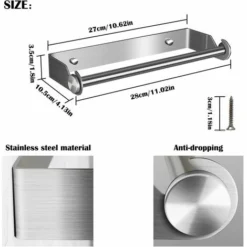 Porte Essuietout Support Pour Porte Papier Cuisine Essuie Tout En Acier Inoxydable Distributeur Dérouleur Essuie Tout Porte Rouleau De Cuisine Mural -Promos Gout Cuisine Boutique 91852284 3