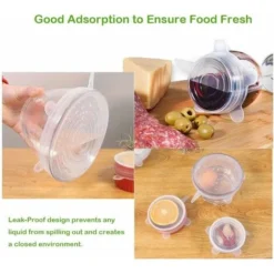 Couvercle Silicone Alimentaire, 12 Paquets De Couvercles Extensible En Silicone, Flexible, Réutilisable, Couvercles De Stockage De Nourriture Couvertures Extensibles D'épargnant -Promos Gout Cuisine Boutique 91949195 5