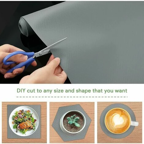Tapis Fond De Tiroir, Gris Antiderapant Non-adhésif DIY, Tapis De Refrigerateur Placard Etagere Frigo, EVA Plastique Protection Pour Sous Evier Cuisine 0.45×1.5m WHWY 4 Tapis Fond De Tiroir, Gris Antiderapant Non-adhésif DIY, Tapis De Refrigerateur Placard Etagere Frigo, EVA Plastique Protection Pour Sous Evier Cuisine 0.45×1.5m WHWY – Image 4