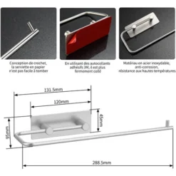 Support Pour Papier Essuie Porte-Rouleau De Cuisine Auto-Adhésif Porte-Papier De Cuisine En Acier Inoxydable Porte-papier Pour La Cuisine Et Les Deux Pièces -Promos Gout Cuisine Boutique 92400521 4
