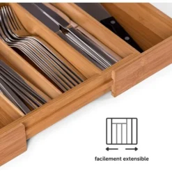 Range Couverts - Range Tiroir Bambou Extensible - 5 à 7 Compartiments -Promos Gout Cuisine Boutique 92592813 3