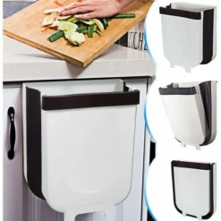 Kitchen Poubelle Pliable Wall Mounted Pour Voiture Bureau à Domicile 9L (Blanc)