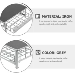 Porte Capsule De Café, Tiroir Porte Capsule De Café, Support De Tiroir De Rangement Pour Capsules De Café, Pour 60 Capsules - Noir Principal Et Argent Secondaire 7 Porte Capsule De Café, Tiroir Porte Capsule De Café, Support De Tiroir De Rangement Pour Capsules De Café, Pour 60 Capsules - Noir Principal Et Argent Secondaire -Promos Gout Cuisine Boutique 92892979 3