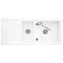 Villeroy & Boch Evier Cuisine Villeroy Et Boch 1 Bac Et Demi Avec Egouttoir Subway Pure 80 116 X 51 Cm Blanc - Vidage Automatique Inclus
