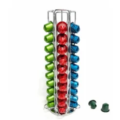 Support à Capsules à Café Compatible Avec Nespresso, Porte Capsules Distributeur Présentoir Rotatif Pour 60 Capsules, Argent 8 Support à Capsules à Café Compatible Avec Nespresso, Porte Capsules Distributeur Présentoir Rotatif Pour 60 Capsules, Argent -Promos Gout Cuisine Boutique 93257530 4