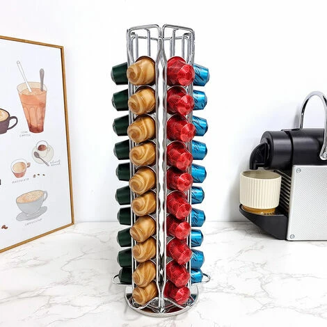 Porte-Capsules De Café Compatible Avec Nespresso (60 X Capsules) - Supports Pour Capsules De Café - Argent 3 Porte-Capsules De Café Compatible Avec Nespresso (60 X Capsules) - Supports Pour Capsules De Café - Argent – Image 3