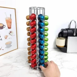Porte-Capsules De Café Compatible Avec Nespresso (60 X Capsules) - Supports Pour Capsules De Café - Argent 9 Porte-Capsules De Café Compatible Avec Nespresso (60 X Capsules) - Supports Pour Capsules De Café - Argent -Promos Gout Cuisine Boutique 93257554 5