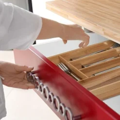 Range-Couvert, 6 Compartiments, Bambou, Ustensiles De Cuisine, Organiseur De Tiroir, 5 X 27,5 X 46 Cm, Nature -Promos Gout Cuisine Boutique 93269717 5