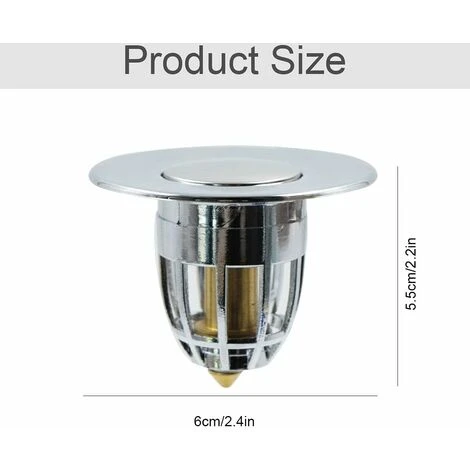 Bonde D'évier De Lavabo - Prise De Valve - Passoire Anti-clogging - Bouchon De Lavabo - Noyau De Rebond - Type Push Pour Butoir D'évier - Vernis à Ressort Avec Trop-plein 2 Bonde D'évier De Lavabo - Prise De Valve - Passoire Anti-clogging - Bouchon De Lavabo - Noyau De Rebond - Type Push Pour Butoir D'évier - Vernis à Ressort Avec Trop-plein – Image 2