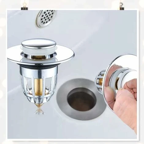 Bonde D'évier De Lavabo - Prise De Valve - Passoire Anti-clogging - Bouchon De Lavabo - Noyau De Rebond - Type Push Pour Butoir D'évier - Vernis à Ressort Avec Trop-plein 5 Bonde D'évier De Lavabo - Prise De Valve - Passoire Anti-clogging - Bouchon De Lavabo - Noyau De Rebond - Type Push Pour Butoir D'évier - Vernis à Ressort Avec Trop-plein – Image 5