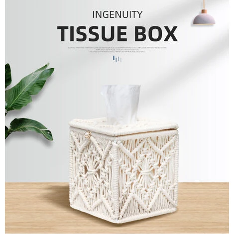 Boîte à MouchoirsPorte-mouchoirs En Papier Rectangulaire Avec Boucle De Perles Organisateur De Mouchoirs En Papier Décoration D'intérieur-carré 5 Boîte à MouchoirsPorte-mouchoirs En Papier Rectangulaire Avec Boucle De Perles Organisateur De Mouchoirs En Papier Décoration D'intérieur-carré – Image 5