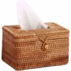 Boîte à Mouchoirs En Rotin Faite à La Main, Conteneur De Stockage De Serviettes, Distributeur De Papier Hygiénique De Bureau Pour Le Bureau à Domicile-16129 Cm