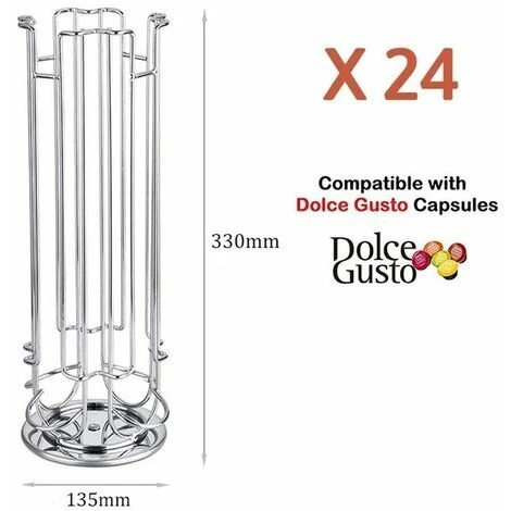 Support à Capsules à Café Dolce Gusto, Porte Capsules Distributeur Présentoir Rotatif Pour 24 Capsules, Supports Rangement Dolce Gusto, 360 Degrés Rotable Range Capsule, Chrome, élégant Et St 3 Support à Capsules à Café Dolce Gusto, Porte Capsules Distributeur Présentoir Rotatif Pour 24 Capsules, Supports Rangement Dolce Gusto, 360 Degrés Rotable Range Capsule, Chrome, élégant Et St – Image 3