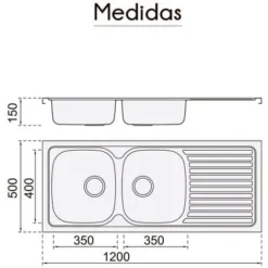 Evier Encastré 120 X 50 Praga - 2 Cuves - Inox 6 Evier Encastré 120 X 50 Praga - 2 Cuves - Inox -Promos Gout Cuisine Boutique 93479867 3