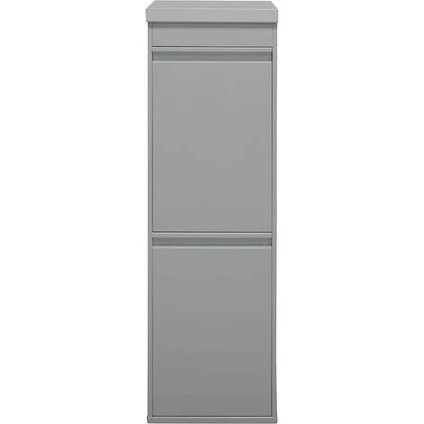 Poubelle De Recyclage En Acier, Poubelle De Tri Sélectif, 2 Seaux, Avec Plateau Supérieur Multifonction, 2 X 17L (34L), Gris 4 Poubelle De Recyclage En Acier, Poubelle De Tri Sélectif, 2 Seaux, Avec Plateau Supérieur Multifonction, 2 X 17L (34L), Gris – Image 4