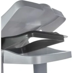 Support à Sacs Poubelles Avec Compartiment De Rangement Intégré, 60-120 L, Ole, Argent -Promos Gout Cuisine Boutique 94044651 3