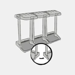 Support à Sacs Poubelles Avec Compartiment De Rangement Intégré, 60-120 L, Ole, Argent -Promos Gout Cuisine Boutique 94044651 5