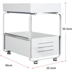 Étagère à Épice, Rangements Sous Evier 2 Niveaux Organisateur Coulissant, Tiroir De Rangement En Métal, Pour épices,Douche,Garde Manger Cuisine,Salle De Bain,sous évier, Blanc -Promos Gout Cuisine Boutique 94183552 5