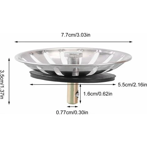 PEAK Bouchon D'Évier De Cuisine, 8 Cm Drainage Bouchon D'Évier En Acier Inoxydable Protector Bouchon De Vidage Lavabo Pour Cuisine Salle De Bain 2 PEAK Bouchon D'Évier De Cuisine, 8 Cm Drainage Bouchon D'Évier En Acier Inoxydable Protector Bouchon De Vidage Lavabo Pour Cuisine Salle De Bain – Image 2