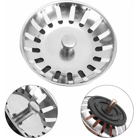 PEAK Bouchon D'Évier De Cuisine, 8 Cm Drainage Bouchon D'Évier En Acier Inoxydable Protector Bouchon De Vidage Lavabo Pour Cuisine Salle De Bain 3 PEAK Bouchon D'Évier De Cuisine, 8 Cm Drainage Bouchon D'Évier En Acier Inoxydable Protector Bouchon De Vidage Lavabo Pour Cuisine Salle De Bain – Image 3