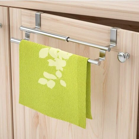 RAINBOW Porte Serviette, Porte Serviette Salle De Bain, Porte Torchon Cuisine Sans Percage, Au-Dessus De La Porte Porte Serviette Extensible Pour Salle De Bains, Acier Inoxydable, Argent 4 RAINBOW Porte Serviette, Porte Serviette Salle De Bain, Porte Torchon Cuisine Sans Percage, Au-Dessus De La Porte Porte Serviette Extensible Pour Salle De Bains, Acier Inoxydable, Argent – Image 4