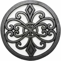 Heavy Duty En Fonte Dessous De Plat En Métal, Résistant à La Rouille Noir étagère Supports Supports Pour Casseroles Chaudes Ou Théière (Round,20cm)