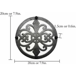 Heavy Duty En Fonte Dessous De Plat En Métal, Résistant à La Rouille Noir étagère Supports Supports Pour Casseroles Chaudes Ou Théière (Round,20cm) -Promos Gout Cuisine Boutique 94898615 4