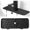 De Robinet En Silicone, Tapis De Robinet De Cuisine, Pare-Éclaboussures D'Évier De Cuisine Lavable, Tapis De Cuisine En Silicone Avec Drainage,le Noir 1 Pièce