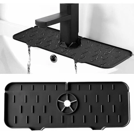 De Robinet En Silicone, Tapis De Robinet De Cuisine, Pare-Éclaboussures D'Évier De Cuisine Lavable, Tapis De Cuisine En Silicone Avec Drainage,le Noir 1 Pièce 1 De Robinet En Silicone, Tapis De Robinet De Cuisine, Pare-Éclaboussures D'Évier De Cuisine Lavable, Tapis De Cuisine En Silicone Avec Drainage,le Noir 1 Pièce