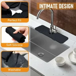 De Robinet En Silicone, Tapis De Robinet De Cuisine, Pare-Éclaboussures D'Évier De Cuisine Lavable, Tapis De Cuisine En Silicone Avec Drainage,le Noir 1 Pièce 8 De Robinet En Silicone, Tapis De Robinet De Cuisine, Pare-Éclaboussures D'Évier De Cuisine Lavable, Tapis De Cuisine En Silicone Avec Drainage,le Noir 1 Pièce -Promos Gout Cuisine Boutique 94926521 4