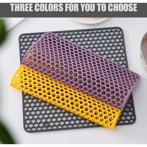 Tapis D'évier En Silicone Grille De Cuisine Pour éviers De Ferme En Acier Inoxydable Ou En Porcelaine 34 Cm X 34 Cm 4 Tapis D'évier En Silicone Grille De Cuisine Pour éviers De Ferme En Acier Inoxydable Ou En Porcelaine 34 Cm X 34 Cm – Image 4