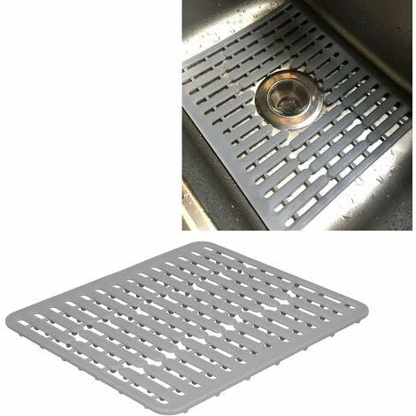 Tapis D'évier Pour évier En Acier Inoxydable/céramique, Protecteurs D'évier En PVC Pour Fond D'évier De Cuisine, Vaisselle Et Verrerie, Durable Et évacuation Rapide (gris) 1 Tapis D'évier Pour évier En Acier Inoxydable/céramique, Protecteurs D'évier En PVC Pour Fond D'évier De Cuisine, Vaisselle Et Verrerie, Durable Et évacuation Rapide (gris)