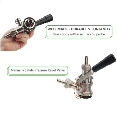 Coupleur De Fût Distributeur De Bière Pression De Type S Avec Soupape De Surpression De Sécurité Système De Brassage Domestique Coupleur De Fût De Bière S 2 Coupleur De Fût Distributeur De Bière Pression De Type S Avec Soupape De Surpression De Sécurité Système De Brassage Domestique Coupleur De Fût De Bière S – Image 2