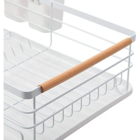 Égouttoir à Vaisselle Avec égouttoir Et Porte-couverts, 41,5x 30,5 X 14 Cm, Blanc 4 Égouttoir à Vaisselle Avec égouttoir Et Porte-couverts, 41,5x 30,5 X 14 Cm, Blanc – Image 4