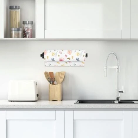 Support Porte Sopalin, Adhésif Ou Perçage Porte Rouleau Papier Cuisine Sous L'armoire, Acier Inoxydable Porte Essuie Tout Pour Salle De Bain Et De Cuisine, Noir 2 Support Porte Sopalin, Adhésif Ou Perçage Porte Rouleau Papier Cuisine Sous L'armoire, Acier Inoxydable Porte Essuie Tout Pour Salle De Bain Et De Cuisine, Noir – Image 2