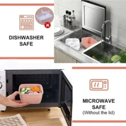 1.1L-Lunch Box Aveccompartiment De Subdivision,Boite Repas Adultes/Enfants,Bento Lunch Box Durable,Lunch Box Salade Boîtes Repas Micro Onde Pour Les Voyages école/travail/pique-nique (blue) -Promos Gout Cuisine Boutique 95505226 3