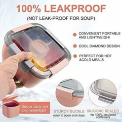 1.1L-Lunch Box Aveccompartiment De Subdivision,Boite Repas Adultes/Enfants,Bento Lunch Box Durable,Lunch Box Salade Boîtes Repas Micro Onde Pour Les Voyages école/travail/pique-nique (blue) -Promos Gout Cuisine Boutique 95505226 4