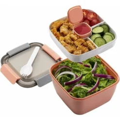 1.1L-Lunch Box Aveccompartiment De Subdivision,Boite Repas Adultes/Enfants,Bento Lunch Box Durable,Lunch Box Salade Boîtes Repas Micro Onde Pour Les Voyages école/travail/pique-nique (pink)