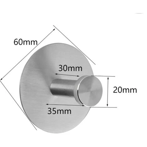 Lot De 4 Patères Autocollantes Porte-serviettes, Patères Peignoir, Inox, Patères, Patères Murales, Sans Perçage, 60 Mm 2 Lot De 4 Patères Autocollantes Porte-serviettes, Patères Peignoir, Inox, Patères, Patères Murales, Sans Perçage, 60 Mm – Image 2