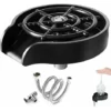 Lave-verres, Lave-gobelets En Acier Inoxydable Pour Le Nettoyage Automatique Des Joints En T Et Des Tuyaux De 80CM, Lave-gobelets Portable, Rince-gobelets Pour Le Café Du Bar De La Maison-1pc, Noir