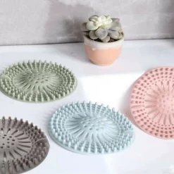 4 Pièces Couvercles De Drain De Douche, Filtre Attrape Cheveux Douche Silicone Tube Drainer Attrape Cheveux Bouchon Avec Ventouse Pour Cuisine Salle De Bain