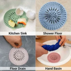 4 Pièces Couvercles De Drain De Douche, Filtre Attrape Cheveux Douche Silicone Tube Drainer Attrape Cheveux Bouchon Avec Ventouse Pour Cuisine Salle De Bain -Promos Gout Cuisine Boutique 95921163 3